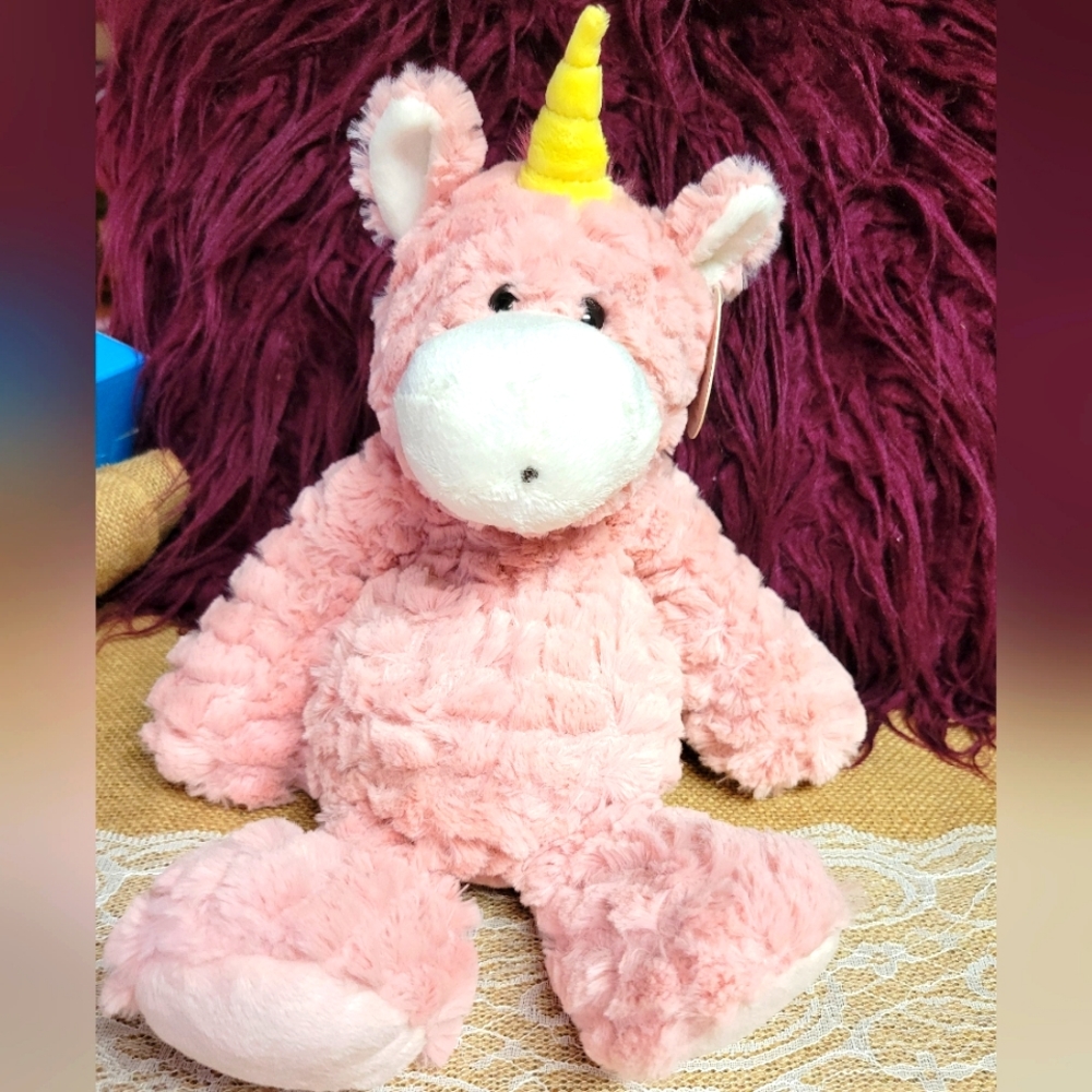 Demdaco pink plush unicorn